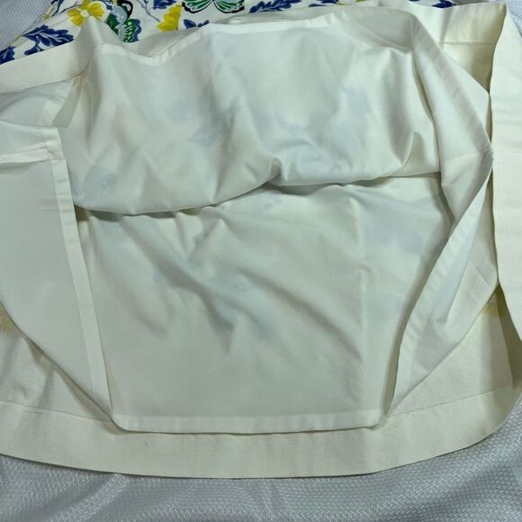 Talbots RSVP Blue Yellow Floral Butterfly Pleated Lined Skirt - Picture 6 of 9